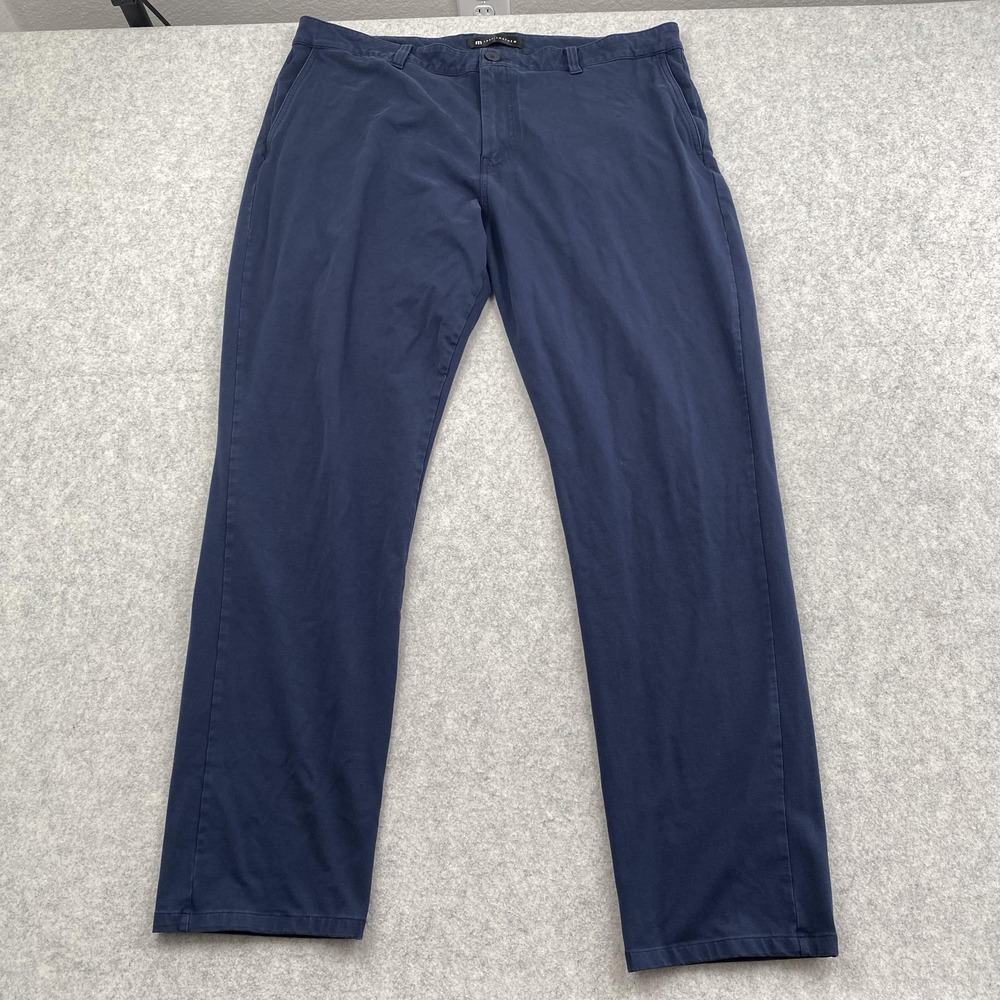TravisMathew Pants Mens 40 (40x30) Blue Stretch Chino Straight Leg Golf Casual